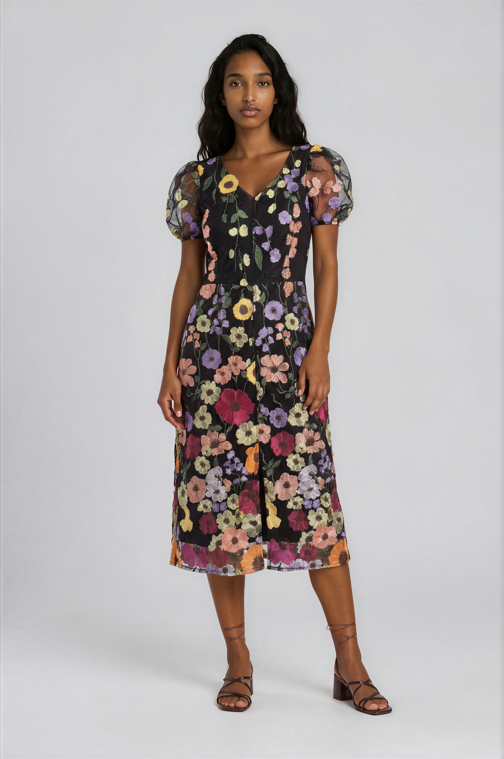 Robe fleurie noire