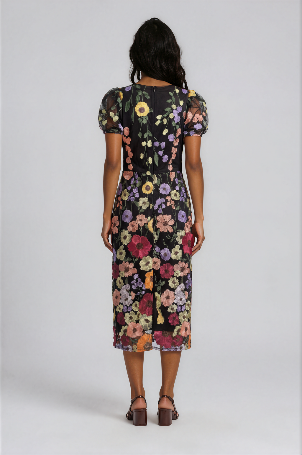 Robe fleurie noire